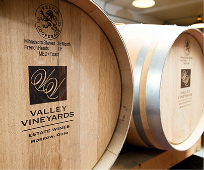 Handcrafted Ohio wine selection at Valley Vineyards